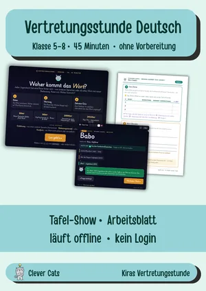 Titelbild Vertretungsstunde Deutsch „Woher kommt das Wort?“